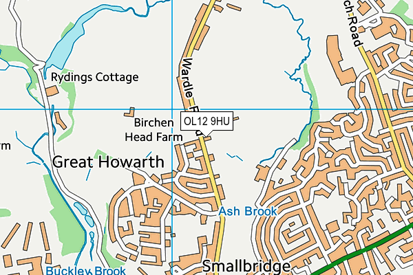 OL12 9HU map - OS VectorMap District (Ordnance Survey)