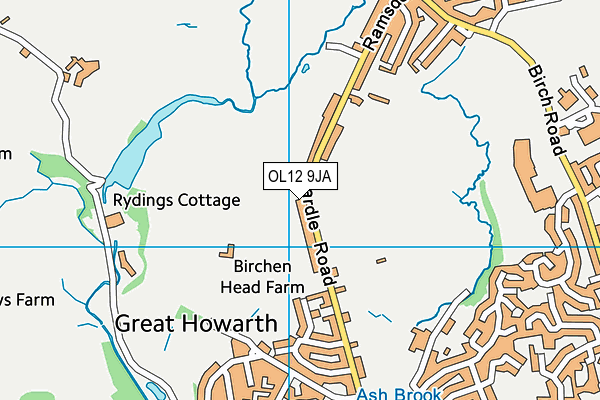 OL12 9JA map - OS VectorMap District (Ordnance Survey)