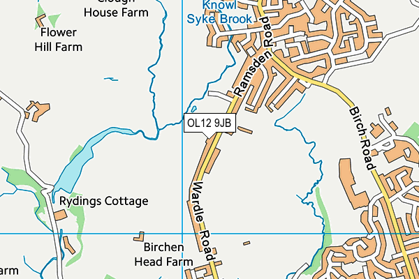 OL12 9JB map - OS VectorMap District (Ordnance Survey)