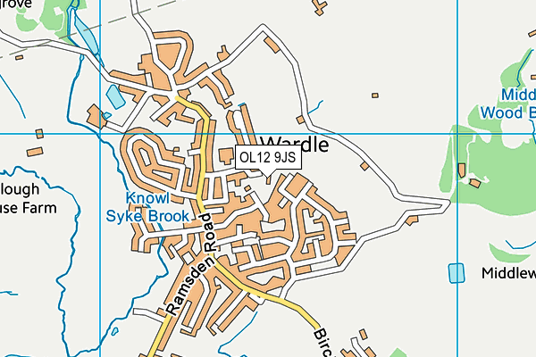 OL12 9JS map - OS VectorMap District (Ordnance Survey)