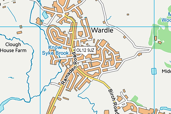 OL12 9JZ map - OS VectorMap District (Ordnance Survey)