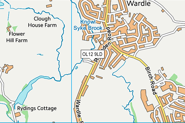 OL12 9LD map - OS VectorMap District (Ordnance Survey)