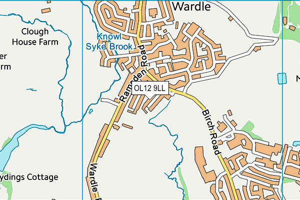 OL12 9LL map - OS VectorMap District (Ordnance Survey)