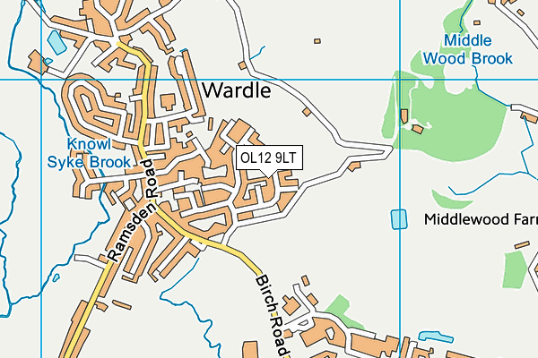 OL12 9LT map - OS VectorMap District (Ordnance Survey)