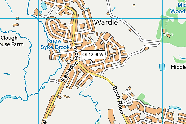 OL12 9LW map - OS VectorMap District (Ordnance Survey)