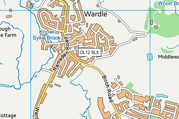 OL12 9LX map - OS VectorMap District (Ordnance Survey)