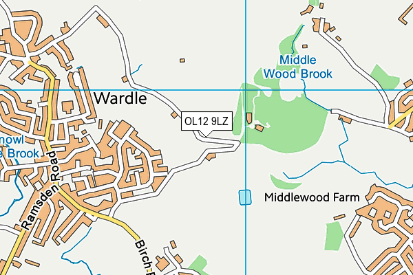 OL12 9LZ map - OS VectorMap District (Ordnance Survey)