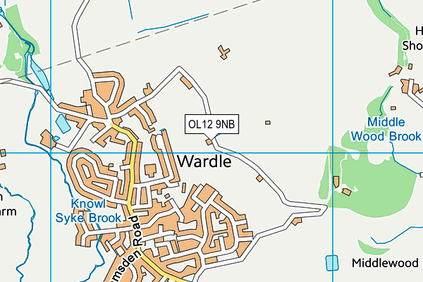 OL12 9NB map - OS VectorMap District (Ordnance Survey)