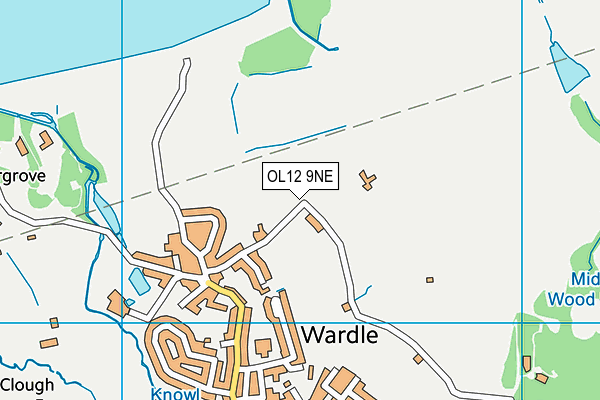 OL12 9NE map - OS VectorMap District (Ordnance Survey)