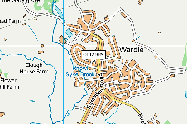 OL12 9PA map - OS VectorMap District (Ordnance Survey)