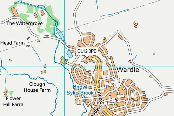 OL12 9PD map - OS VectorMap District (Ordnance Survey)