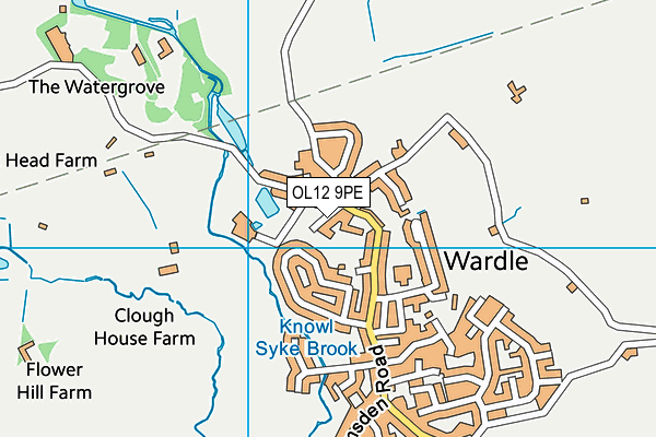 OL12 9PE map - OS VectorMap District (Ordnance Survey)