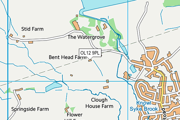 OL12 9PL map - OS VectorMap District (Ordnance Survey)