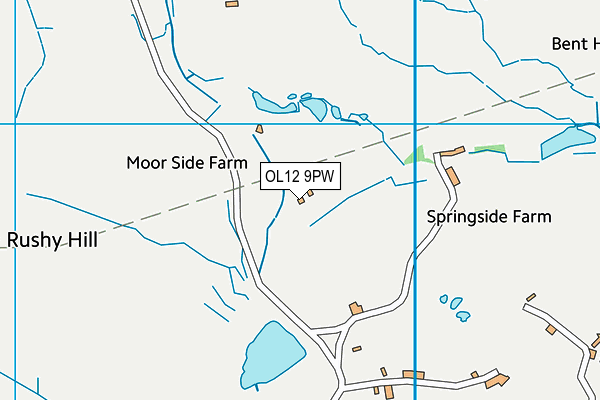 OL12 9PW map - OS VectorMap District (Ordnance Survey)