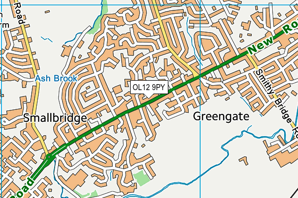 OL12 9PY map - OS VectorMap District (Ordnance Survey)