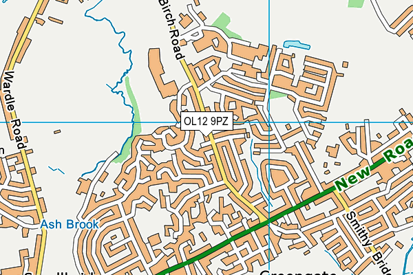 OL12 9PZ map - OS VectorMap District (Ordnance Survey)