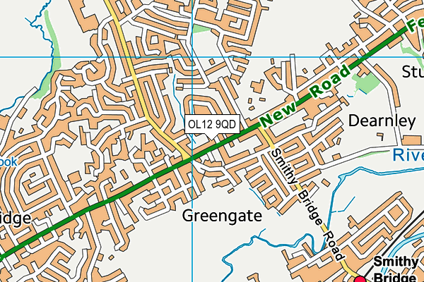 OL12 9QD map - OS VectorMap District (Ordnance Survey)