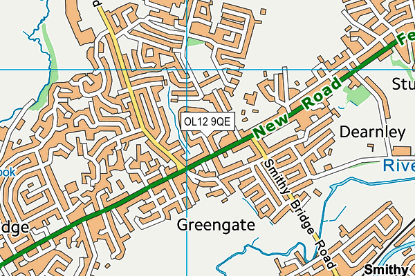 OL12 9QE map - OS VectorMap District (Ordnance Survey)