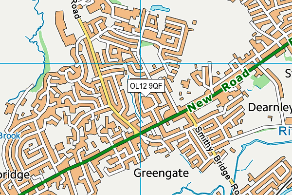 OL12 9QF map - OS VectorMap District (Ordnance Survey)