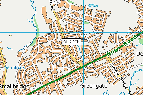 OL12 9QH map - OS VectorMap District (Ordnance Survey)