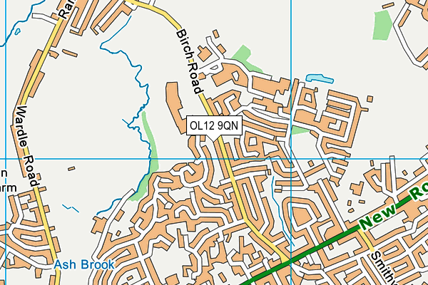 OL12 9QN map - OS VectorMap District (Ordnance Survey)