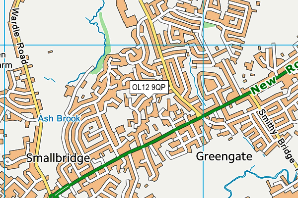 OL12 9QP map - OS VectorMap District (Ordnance Survey)