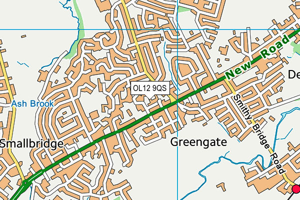 OL12 9QS map - OS VectorMap District (Ordnance Survey)