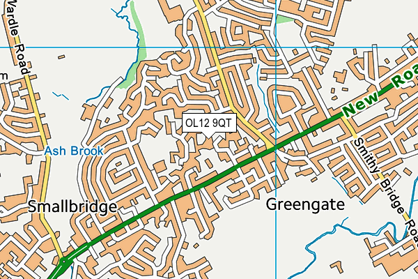 OL12 9QT map - OS VectorMap District (Ordnance Survey)