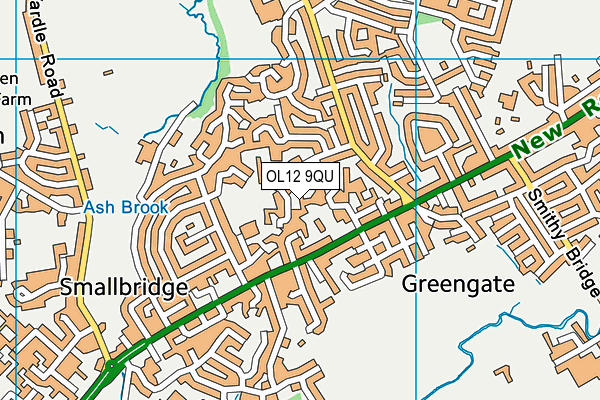 OL12 9QU map - OS VectorMap District (Ordnance Survey)