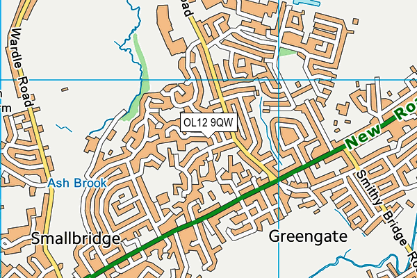 OL12 9QW map - OS VectorMap District (Ordnance Survey)