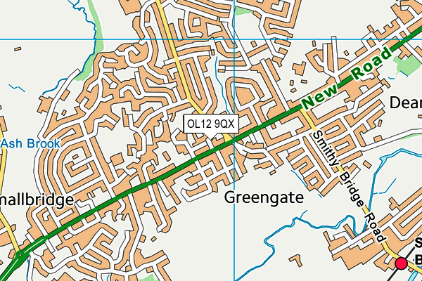 OL12 9QX map - OS VectorMap District (Ordnance Survey)