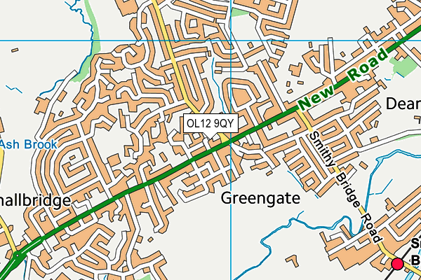 OL12 9QY map - OS VectorMap District (Ordnance Survey)