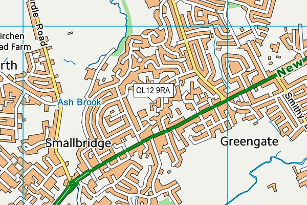 OL12 9RA map - OS VectorMap District (Ordnance Survey)