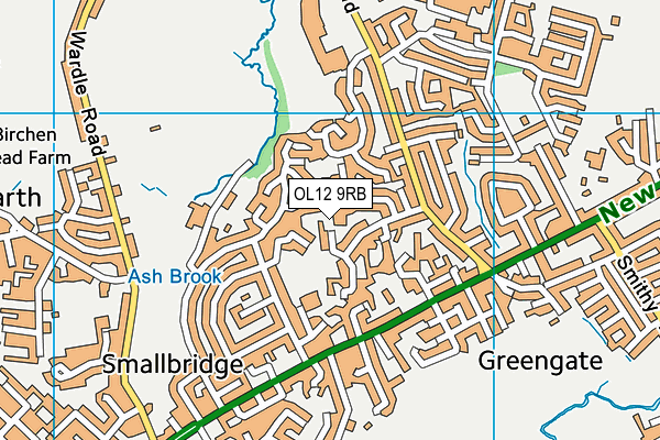 OL12 9RB map - OS VectorMap District (Ordnance Survey)