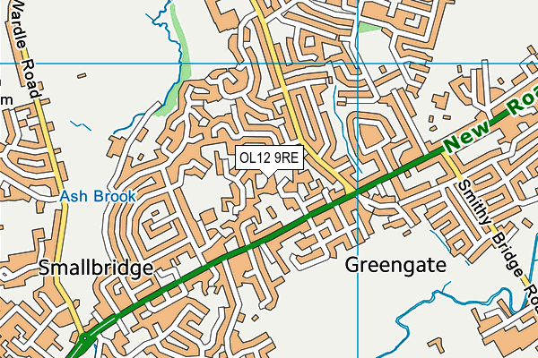 OL12 9RE map - OS VectorMap District (Ordnance Survey)
