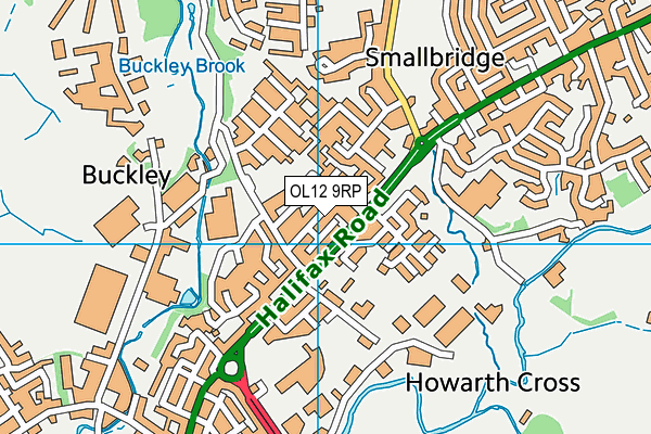 OL12 9RP map - OS VectorMap District (Ordnance Survey)