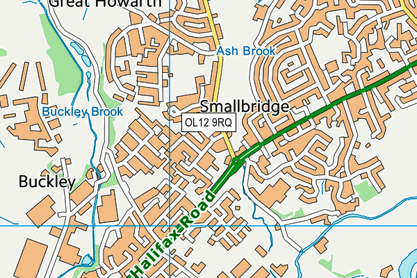 OL12 9RQ map - OS VectorMap District (Ordnance Survey)