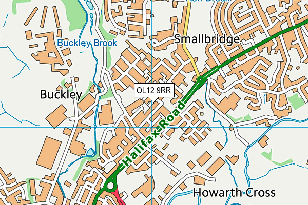 OL12 9RR map - OS VectorMap District (Ordnance Survey)