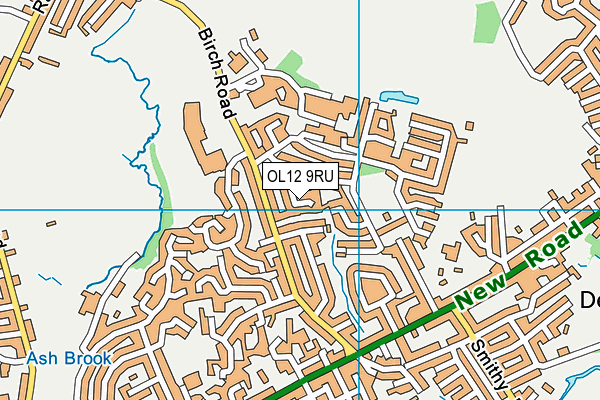 OL12 9RU map - OS VectorMap District (Ordnance Survey)