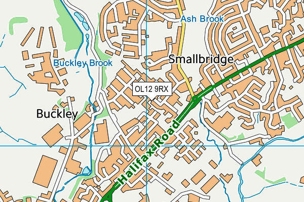 OL12 9RX map - OS VectorMap District (Ordnance Survey)