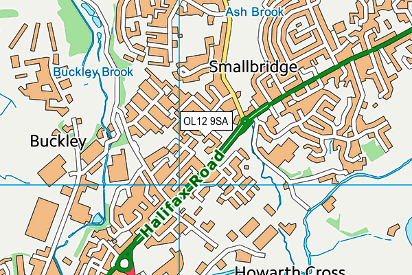 OL12 9SA map - OS VectorMap District (Ordnance Survey)