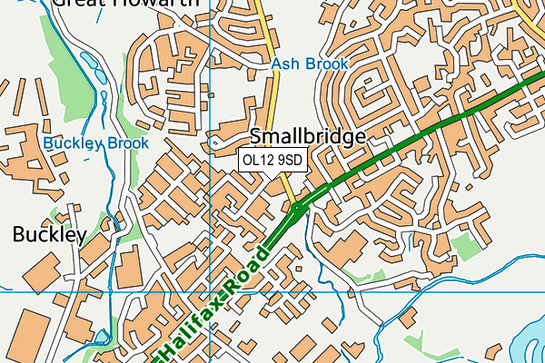 OL12 9SD map - OS VectorMap District (Ordnance Survey)