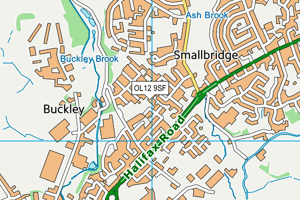 OL12 9SF map - OS VectorMap District (Ordnance Survey)