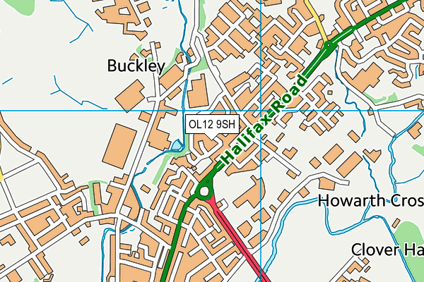 OL12 9SH map - OS VectorMap District (Ordnance Survey)