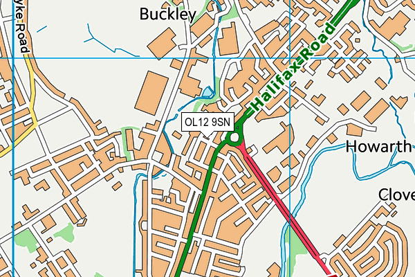 OL12 9SN map - OS VectorMap District (Ordnance Survey)