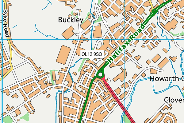 OL12 9SQ map - OS VectorMap District (Ordnance Survey)