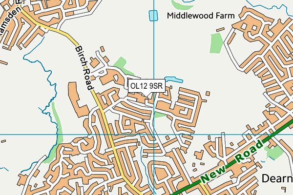 OL12 9SR map - OS VectorMap District (Ordnance Survey)