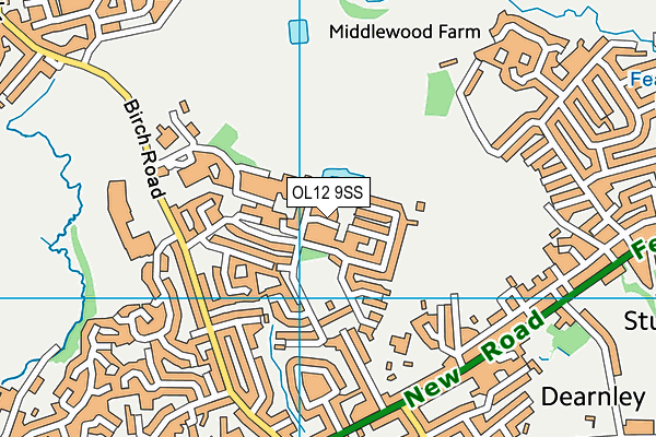 OL12 9SS map - OS VectorMap District (Ordnance Survey)