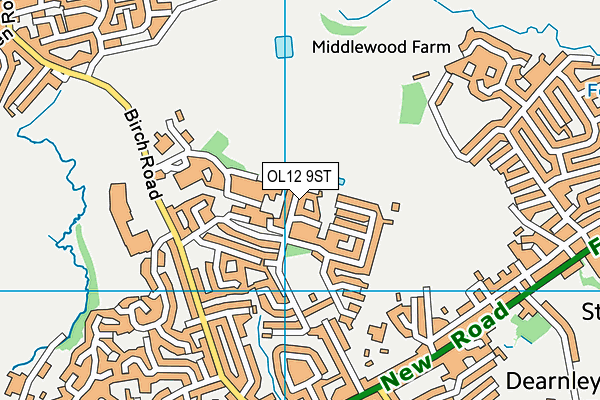 OL12 9ST map - OS VectorMap District (Ordnance Survey)