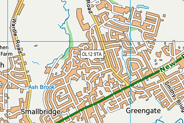 OL12 9TA map - OS VectorMap District (Ordnance Survey)